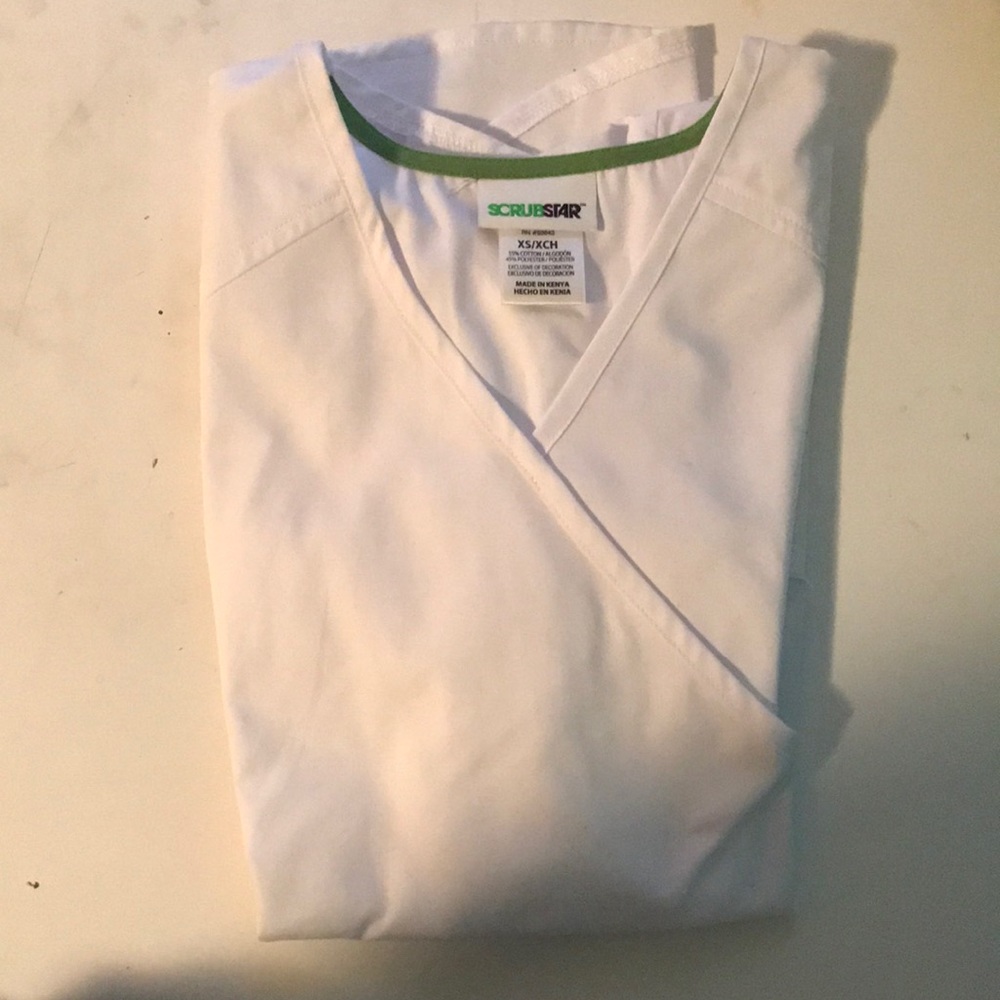 white brand new scrub shirt